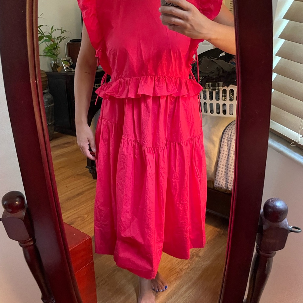 Lisa Says Gah red Midi Dress